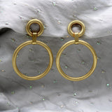 Vintage 14K Gold Florentine Finish Double Hoop Earrings Earrings Kirsten's Corner