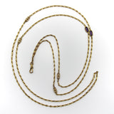 10K Gold Long Chain with Oblong and Purple Paste Stations Chain Kirsten's Corner