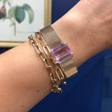 Vintage Signature 14K Gold and Kunzite Cuff Bracelet Bracelet Kirsten's Corner