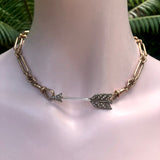 Victorian Diamond Encrusted Arrow Pendant with Silver Front and 14K Gold Back Pendant Kirsten's Corner