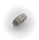 Art Deco 18K Gold Triple Row Pave Diamond Band Kirsten's Corner