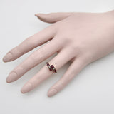 14K Gold Victorian Era Ruby and Pearl Bypass Ring Ring Kirsten's Corner