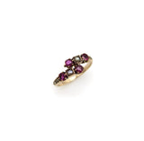 14K Gold Victorian Era Ruby and Pearl Bypass Ring Ring Kirsten's Corner
