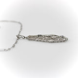 Art Deco 14K Gold Filigree Pendant Necklace with Diamonds and Sapphires Kirsten's Corner