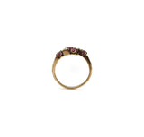14K Gold Victorian Era Ruby and Pearl Bypass Ring Ring Kirsten's Corner