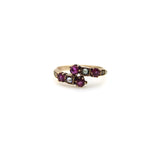 14K Gold Victorian Era Ruby and Pearl Bypass Ring Ring Kirsten's Corner