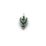 Art Deco Platinum Diamond and Emerald Devil Pendant pendant, Charm Kirsten's Corner