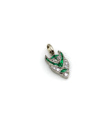Art Deco Platinum Diamond and Emerald Devil Pendant pendant, Charm Kirsten's Corner