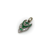Art Deco Platinum Diamond and Emerald Devil Pendant pendant, Charm Kirsten's Corner