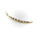 Victorian 14K Gold Sapphire and Pearl Crescent Moon Pendant Pendant, Charm Kirsten's Corner