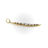 Victorian 14K Gold Sapphire and Pearl Crescent Moon Pendant Pendant, Charm Kirsten's Corner