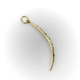 Victorian 14K Gold Sapphire and Pearl Crescent Moon Pendant Pendant, Charm Kirsten's Corner