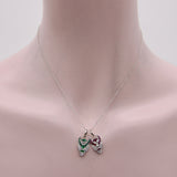 Art Deco Platinum Diamond and Emerald Devil Pendant pendant, Charm Kirsten's Corner