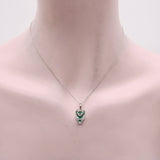 Art Deco Platinum Diamond and Emerald Devil Pendant pendant, Charm Kirsten's Corner