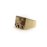 Vintage 18K Gold Lamassu Men’s Signet Ring Kirsten's Corner