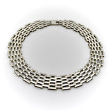 Vintage Sterling Silver Taxco Wide-Link Collar Necklace