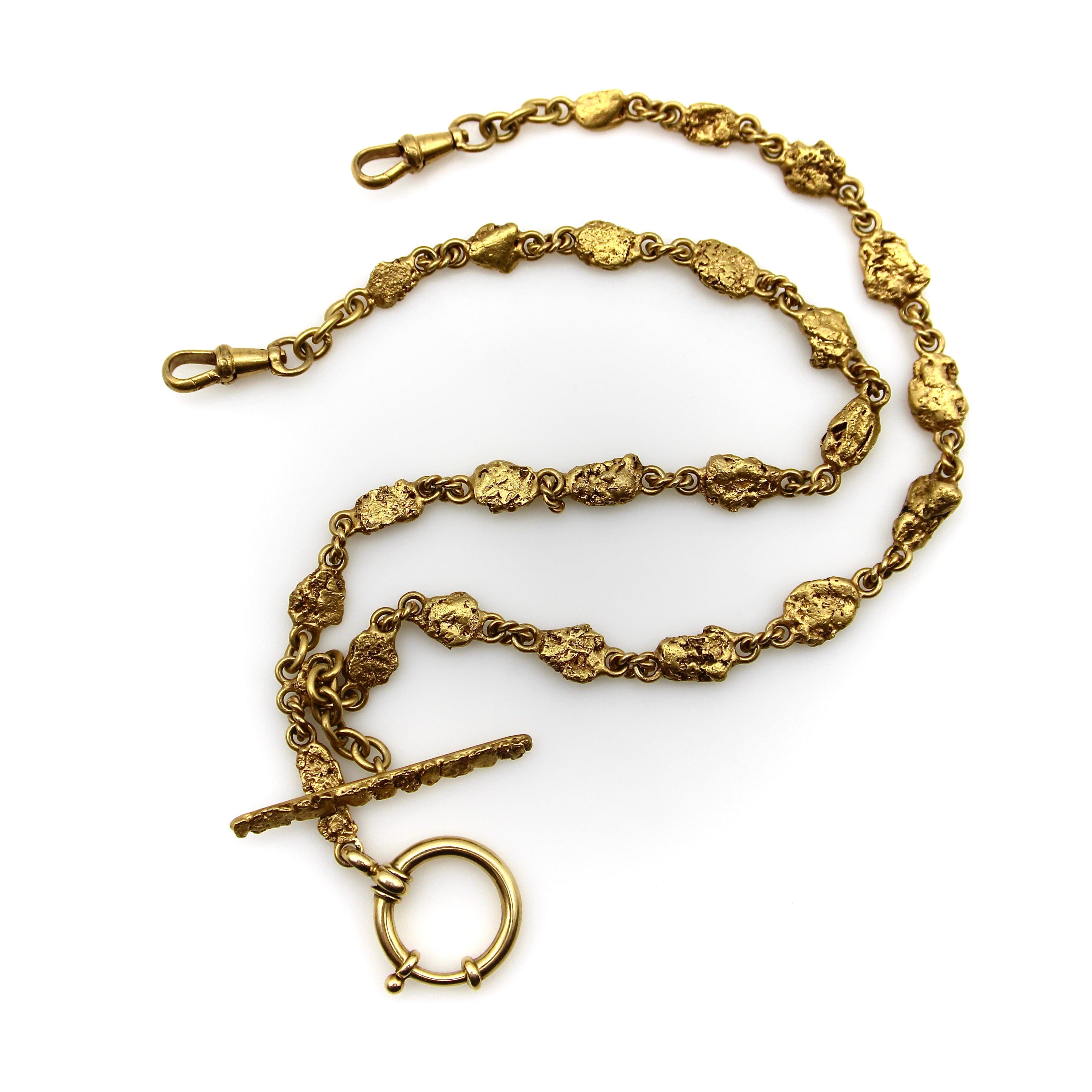 Victorian 16 Natural Gold Nugget Chain