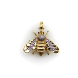 14K Gold Vintage Diamond and Ruby Bee Pendant pendant, Charm Kirsten's Corner