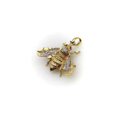 14K Gold Vintage Diamond and Ruby Bee Pendant pendant, Charm Kirsten's Corner