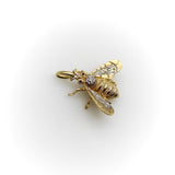 14K Gold Vintage Diamond and Ruby Bee Pendant pendant, Charm Kirsten's Corner
