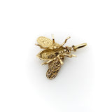 14K Gold Vintage Diamond and Ruby Bee Pendant pendant, Charm Kirsten's Corner