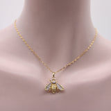 14K Gold Vintage Diamond and Ruby Bee Pendant pendant, Charm Kirsten's Corner