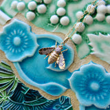 14K Gold Vintage Diamond and Ruby Bee Pendant pendant, Charm Kirsten's Corner