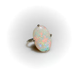 Art Deco Platinum Opal Cabochon Ring Ring Kirsten's Corner