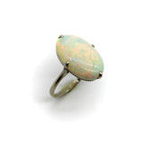 Art Deco Platinum Opal Cabochon Ring Ring Kirsten's Corner
