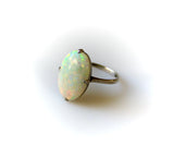 Art Deco Platinum Opal Cabochon Ring Ring Kirsten's Corner