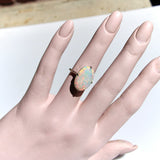 Art Deco Platinum Opal Cabochon Ring Ring Kirsten's Corner