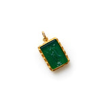 22K Gold and Green Chalcedony Intaglio of Zoroaster pendant, Charm Kirsten's Corner
