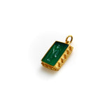 22K Gold and Green Chalcedony Intaglio of Zoroaster pendant, Charm Kirsten's Corner
