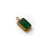22K Gold and Green Chalcedony Intaglio of Zoroaster pendant, Charm Kirsten's Corner