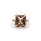 Vintage 14K Rose Gold Emerald Cut Morganite Ring Kirsten's Corner