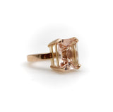 Vintage 14K Rose Gold Emerald Cut Morganite Ring Kirsten's Corner
