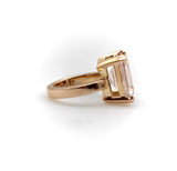 Vintage 14K Rose Gold Emerald Cut Morganite Ring Kirsten's Corner