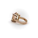 Vintage 14K Rose Gold Emerald Cut Morganite Ring Kirsten's Corner