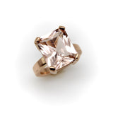 Vintage 14K Rose Gold Emerald Cut Morganite Ring Kirsten's Corner