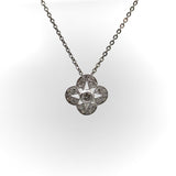 Platinum and Diamond Quatrefoil Vintage Pendant Necklace pendant, Charm Kirsten's Corner