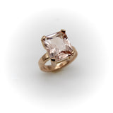 Vintage 14K Rose Gold Emerald Cut Morganite Ring Kirsten's Corner