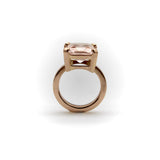 Vintage 14K Rose Gold Emerald Cut Morganite Ring Kirsten's Corner