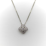 Platinum and Diamond Quatrefoil Vintage Pendant Necklace pendant, Charm Kirsten's Corner