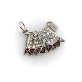 Art Deco Platinum Diamond and Ruby Chastity Belt Knickers Pendant or Charm Pendant, Charm Kirsten's Corner