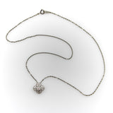Platinum and Diamond Quatrefoil Vintage Pendant Necklace pendant, Charm Kirsten's Corner