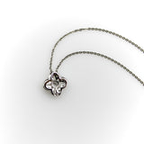 Platinum and Diamond Quatrefoil Vintage Pendant Necklace pendant, Charm Kirsten's Corner