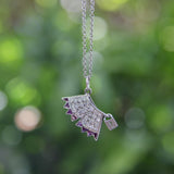 Art Deco Platinum Diamond and Ruby Chastity Belt Knickers Pendant or Charm Pendant, Charm Kirsten's Corner
