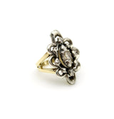 Georgian Revival 14K and Sterling Silver Ring with Diamonds Ring Kirsten's Corner Jewelry