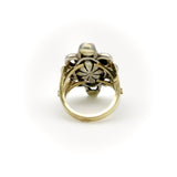 Georgian Revival 14K and Sterling Silver Ring with Diamonds Ring Kirsten's Corner Jewelry