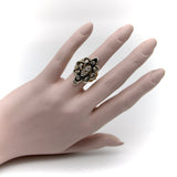 Georgian Revival 14K and Sterling Silver Ring with Diamonds Ring Kirsten's Corner Jewelry